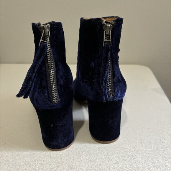Madewell  The Jillian Ankle Boot in Blue Velvet, size 10 - Picture 5 of 10